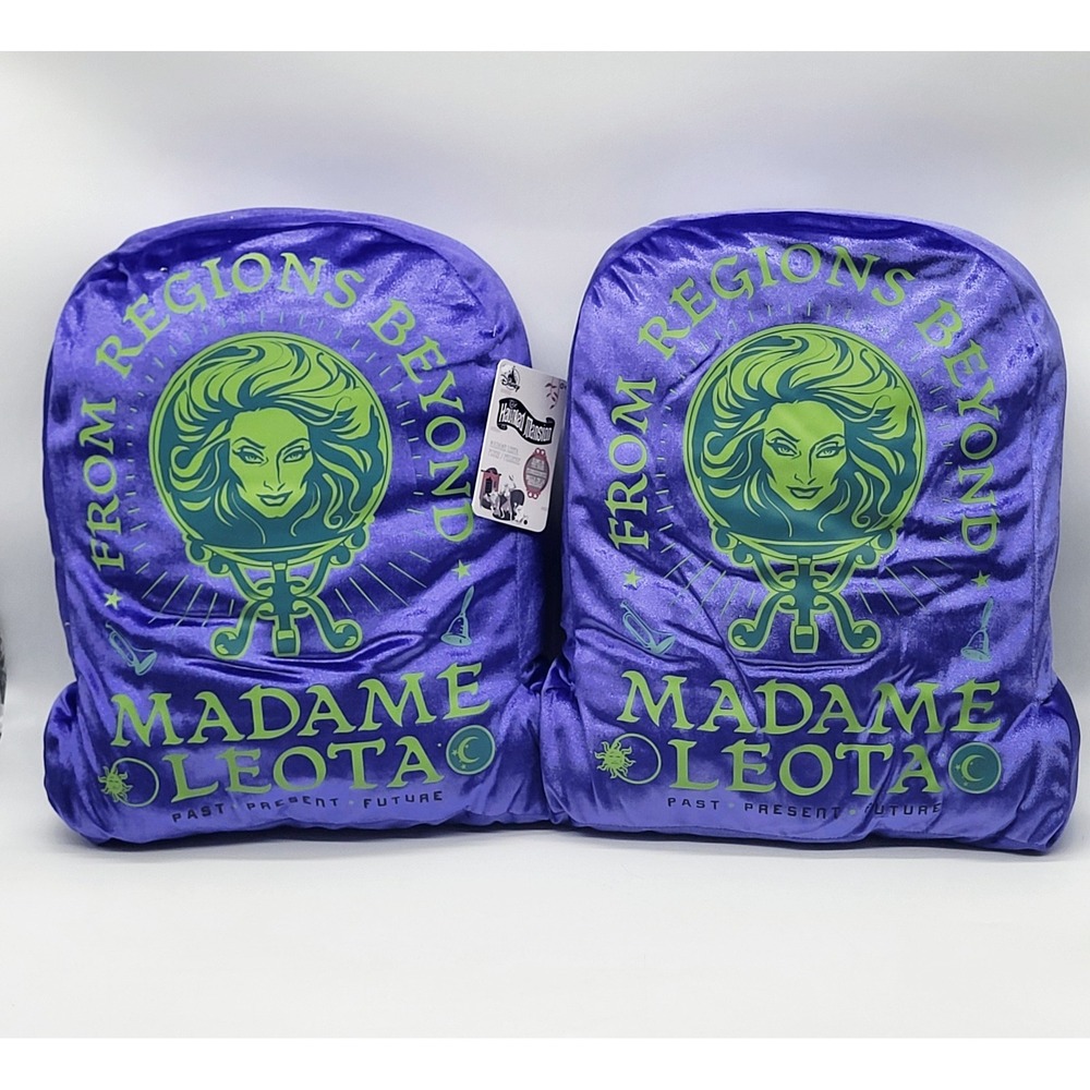 Disney Parks Haunted Mansion Madame Leota Tombstone Pillow Set of 2 Glow in Dark
